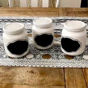 Anthropologie small chalk board ceramic jars